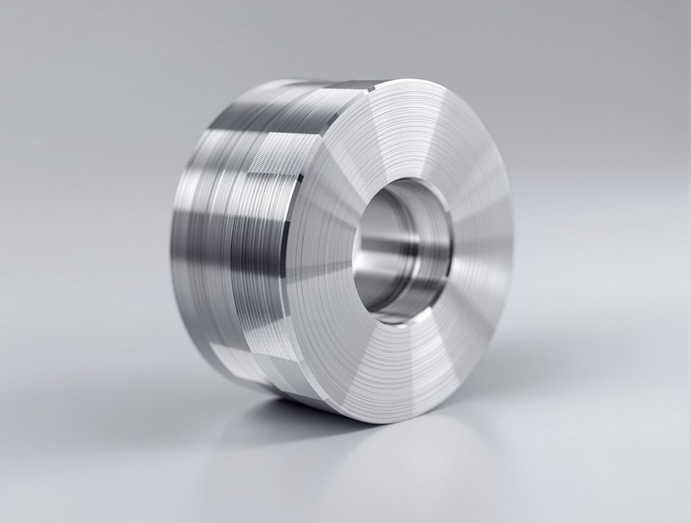 Präzises CNC-Drehteil aus Aluminium mit feinen Bearbeitungsspuren